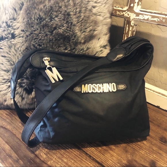 Moschino Handbags - Moschino Redwall Vintage Nylon Black Shoulder Bag